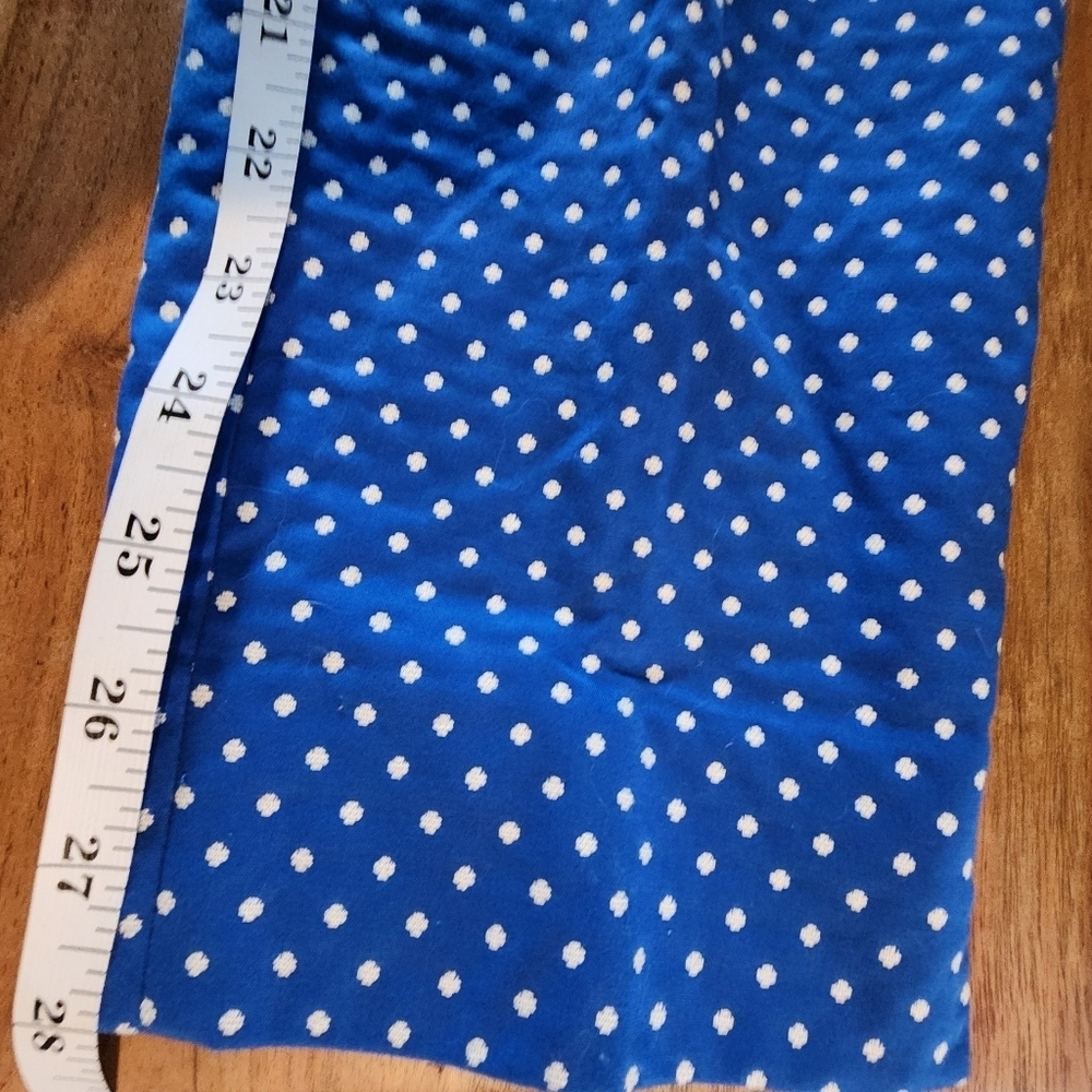 Talbots Women's Hampshire Preppy Curvy Crop Blue Polka Dot Size 2 - Picture 6 of 8